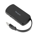 Hub USB 2.0 Targus - 4 Puertos, Velocidad 480 Mbps, compatible con PC y Mac, Negro ACH114US