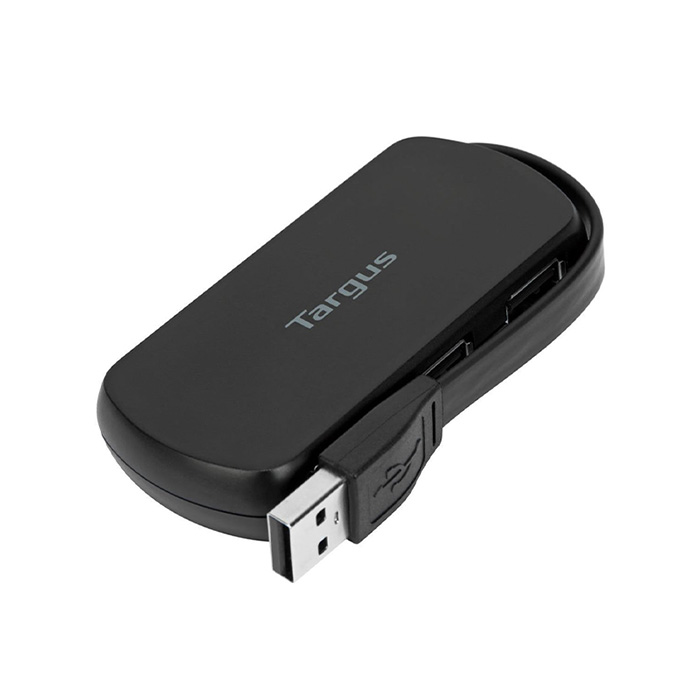Hub USB 2.0 Targus - 4 Puertos, Velocidad 480 Mbps, compatible con PC y Mac, Negro ACH114US