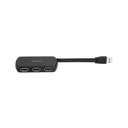 Hub USB 2.0 Targus - 4 Puertos, Velocidad 480 Mbps, compatible con PC y Mac, Negro ACH114US