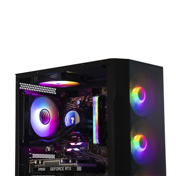 Computador Ryzen 5 Gaming - AMD Ryzen 5 5600X 4.6 GHz Turbo, Nvidia GeForce RTX 3050 6GB, Memoria RAM 16GB (2X8GB) DDR4 3600Mhz RGB, Disco SSD 500GB M.2 Nvme RGB, Enfriamiento Liquido de CPU, Teclado (RGB), Mouse, Audífonos Gaming, Windows 11 Pro Español - MJK Gaming Ryzen 5