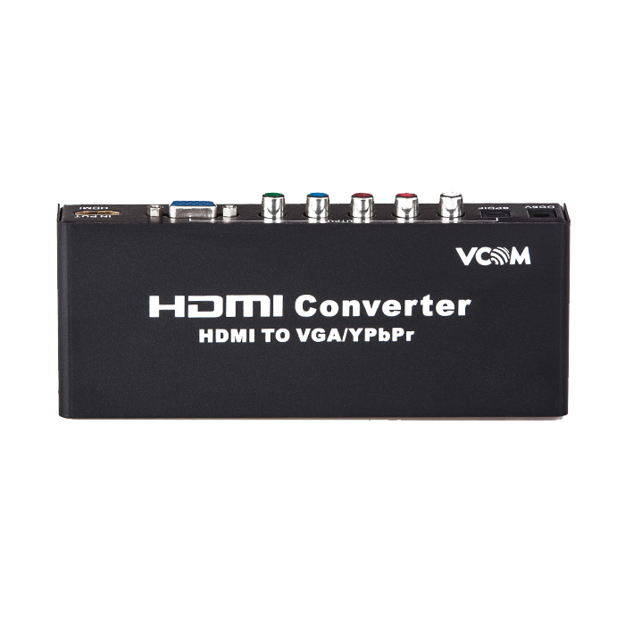 Adaptador VCOM HDMI a VGA/YPbPr DD495 - HDMI v1.3 a VGA+SPDIF/YPbPr+Audio, Caja Metalica, Resolución Maxima: 1920x1080, de poder AC (50HZ, 60HZ), 100V-240V, Salida: DC5V/1A