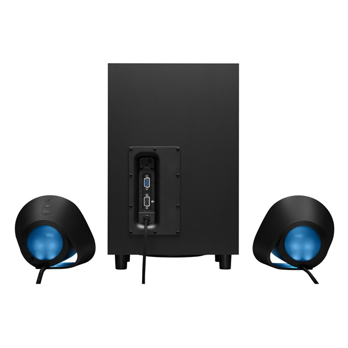 Bocinas Logitech G560 LightSync PC Gaming - Sistema de altavoces 2.1 con bluetooth, rgb, 240W (RMS), entradas 3.5mm, DTS-X ultra sorround, color negro. 980-001300