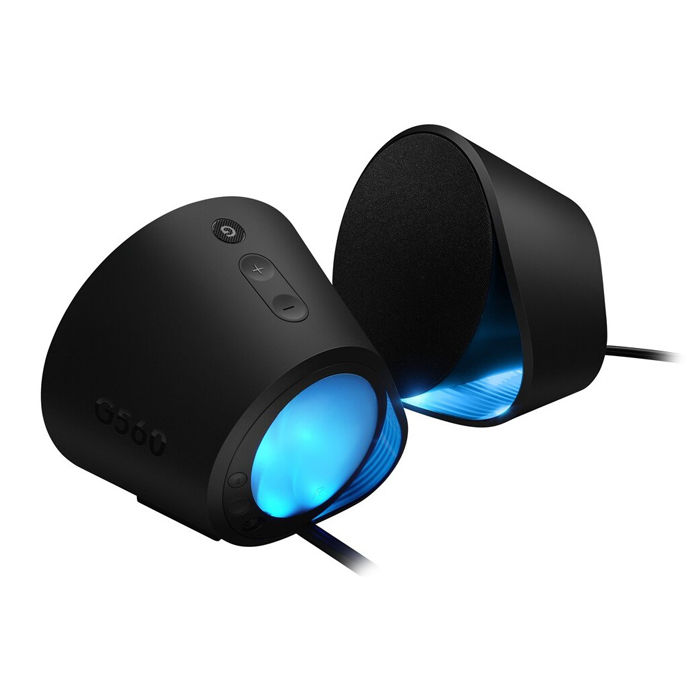Bocinas Logitech G560 LightSync PC Gaming - Sistema de altavoces 2.1 con bluetooth, rgb, 240W (RMS), entradas 3.5mm, DTS-X ultra sorround, color negro. 980-001300