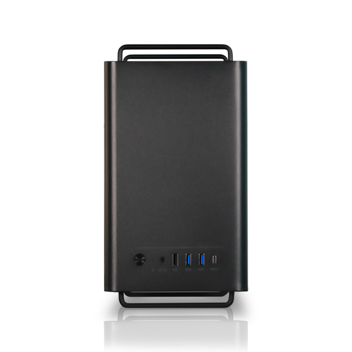 Caja Micro ATX MJK- Panel frontal, Conectores 1x USB 2.0, 2x3.0, 1 Tipo C, Audio HD, Fuente de poder 550W, color negro. VC21-M320B+LPW12-230, Black
