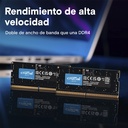 Memoria Ram SODIMM Crucial - Capacidad de 16GB DDR5, 5600MT/s, ECC, CL46, 1.1V, color negro CT16G56C46S5