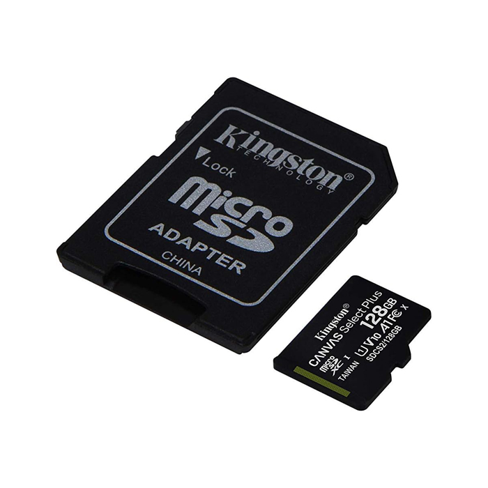 Tarjeta de memoria MicroSD Kingston Select Plus - UHS-I clase 10, hasta 100MB/s Lectura, 10MB/s escritura, con capacidad de 128GB. SDCS2/128GB