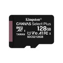 Tarjeta de memoria MicroSD Kingston Select Plus - UHS-I clase 10, hasta 100MB/s Lectura, 10MB/s escritura, con capacidad de 128GB. SDCS2/128GB