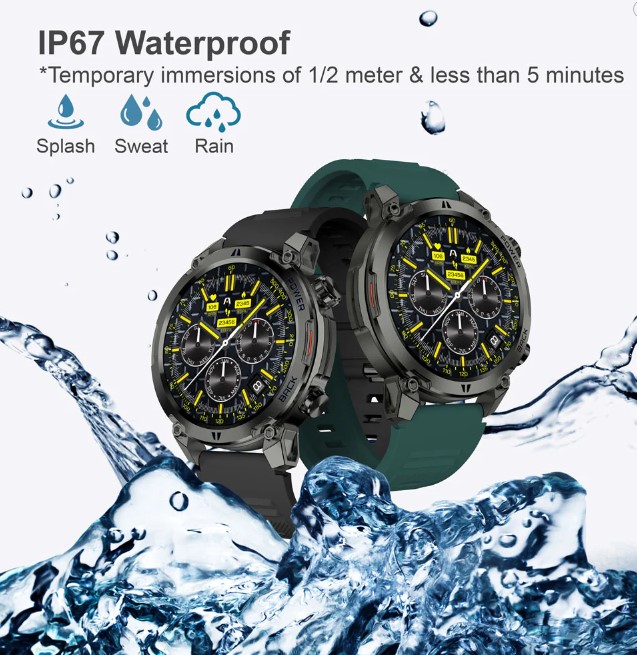 Reloj inteligente Argom Skeiwatch C70 ARG-WT-6070BK - Pantalla TFT 1.39" , Bluetooth 5.3, IP67, Correa Adicional, Negro