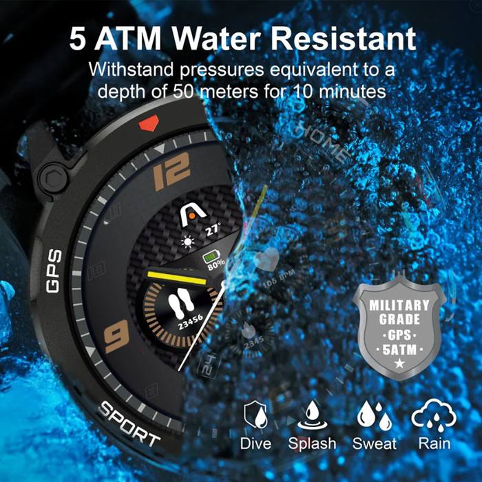 Reloj inteligente Argom SkeiWatch C80 ARG-WT-6080BK - Pantalla 1.43" Amoled , Bluetooth 5.3, Grado Militar, Negro. ARG-WT-6080BK