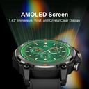 Reloj inteligente Argom SkeiWatch C80 ARG-WT-6080BK - Pantalla 1.43" Amoled , Bluetooth 5.3, Grado Militar, Negro. ARG-WT-6080BK