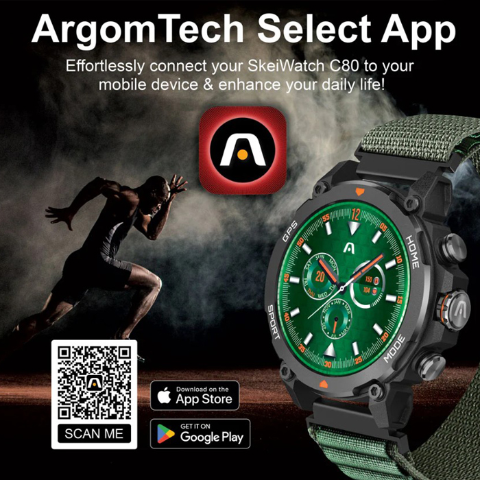 Reloj inteligente Argom SkeiWatch C80 ARG-WT-6080BK - Pantalla 1.43" Amoled , Bluetooth 5.3, Grado Militar, Negro. ARG-WT-6080BK