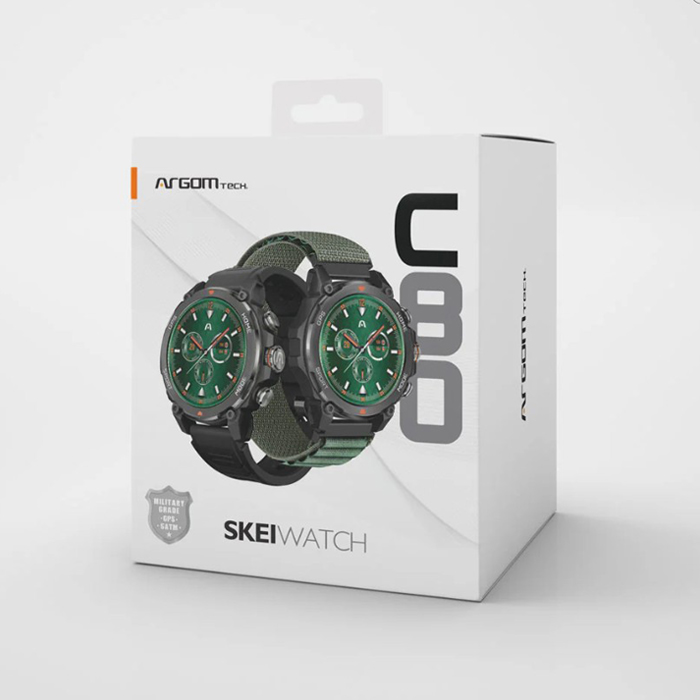 Reloj inteligente Argom SkeiWatch C80 ARG-WT-6080BK - Pantalla 1.43" Amoled , Bluetooth 5.3, Grado Militar, Negro. ARG-WT-6080BK