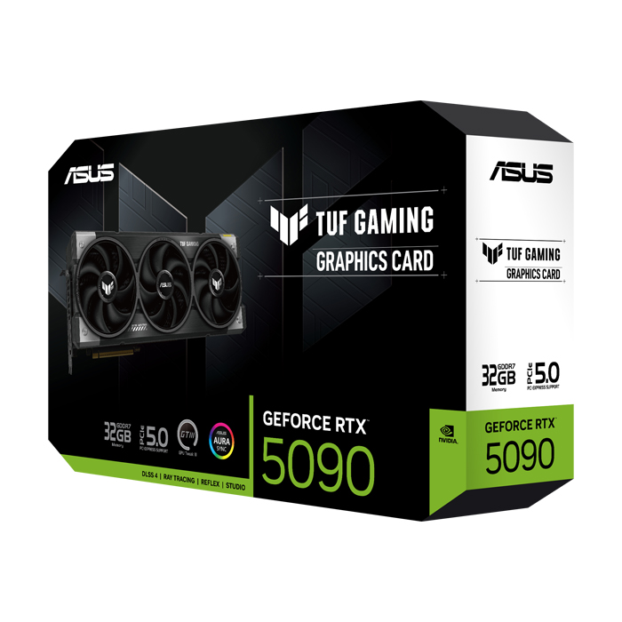 Tarjeta de video ASUS TUF GeForce RTX 5090 - 32GB GDDR7, 512-bit, PCI Express 5.0, 3x Native DisplayPort 2.1b, 1x Native HDMI 2.1b, 3x abanicos. TUF-RTX5090-32G-GAMING