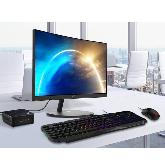 Mini Computadora MSI Cubi 5 - Intel® Core™ i5-1235U,  8GB DDR4 SO-DIMM (3200Mhz), 256GB SSD M.2, Monitor MSI 21,5", Teclado Español y Mouse MSI, wifi 6, bluetooth 5.3, HDMI, Thunderbolt, USB 3.2, Windows 11 pro Español