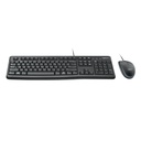 Teclado & Ratón óptico Logitech MK120 - Resistente a salpicaduras, Inglés, Negro, USB 920-002565