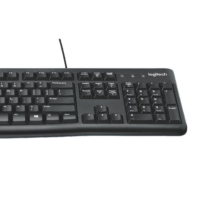 Teclado & Ratón óptico Logitech MK120 - Resistente a salpicaduras, Inglés, Negro, USB 920-002565