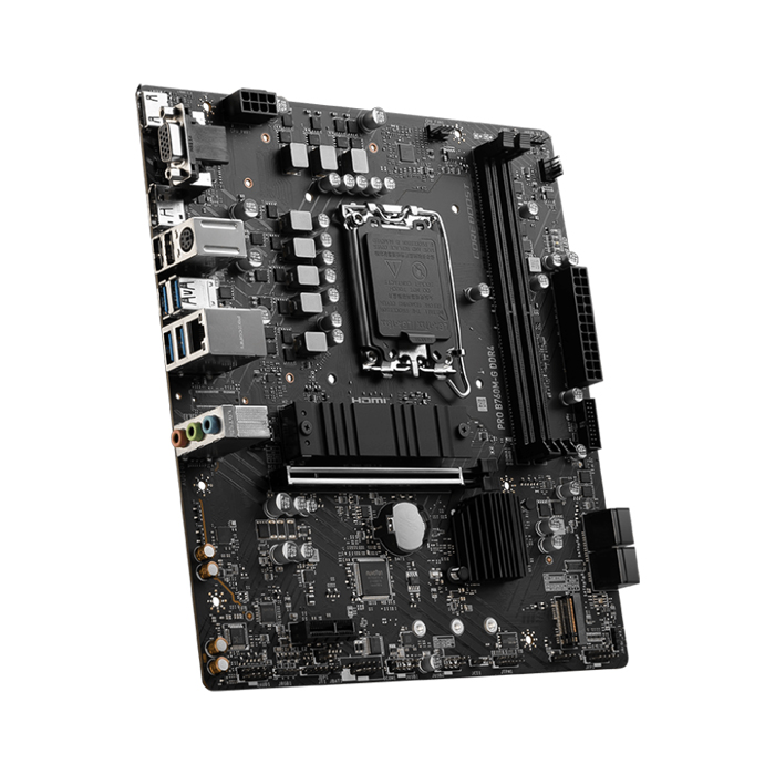 Tarjeta Madre Intel MSI PRO B760M-G - LGA1700, Intel B760, Micro-ATX, 2x DDR4 hasta 64GB, PCI-Express 4.0 x16, HDMI, VGA, DisplayPort, USB. PRO B760M-G DDR4
