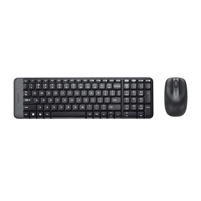 Teclado Logitech Wireless Desktop MK220 - Compacta combinación de teclado y ratón, inalámbricos, receptor usb, español, color negro. 920-004430/003155