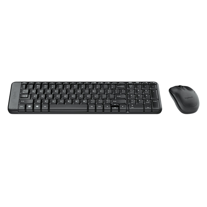 Teclado Logitech Wireless Desktop MK220 - Compacta combinación de teclado y ratón, inalámbricos, receptor usb, español, color negro. 920-004430/003155