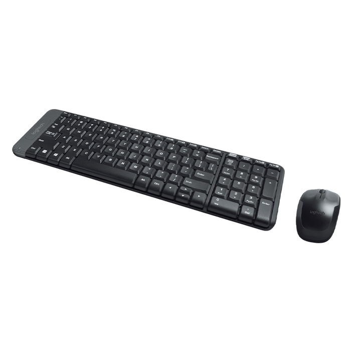 Teclado Logitech Wireless Desktop MK220 - Compacta combinación de teclado y ratón, inalámbricos, receptor usb, español, color negro. 920-004430/003155
