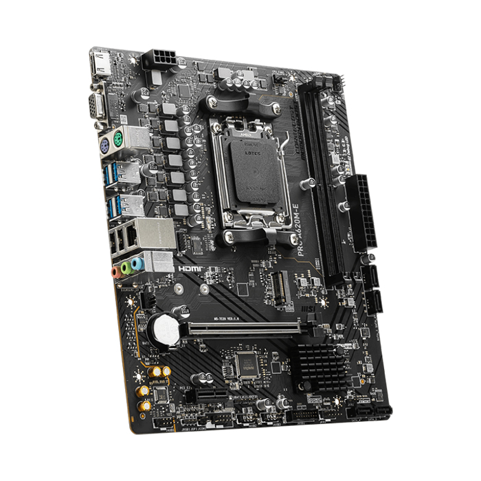Tarjeta Madre AMD MSI PRO A620M-E - AM5, AMD A620, 2x DDR5 6600Mhz(OC), PCIe 4.0 x16, HDMI, VGA, USB 2.0, M.2, SATA 6Gb/s. PRO A620M-E