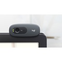 Webcams Logitech HD C270 - Resolución 1280 x 720, micrófono integrado con rightsound, clip/base universal, usb 2.0. 960-000621/947/694