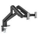 Soporte MSI para Monitor - Para 2 monitor LCD/LED, VESA 75x75/100x100 soporta 19" hasta 49", hasta 44,09 lb, color negro. MAG MT201D
