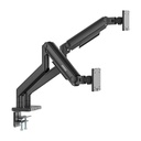 Soporte MSI para Monitor - Para 2 monitor LCD/LED, VESA 75x75/100x100 soporta 19" hasta 49", hasta 44,09 lb, color negro. MAG MT201D