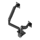 Soporte MSI para Monitor - Para 2 monitor LCD/LED, VESA 75x75/100x100 soporta 19" hasta 49", hasta 44,09 lb, color negro. MAG MT201D