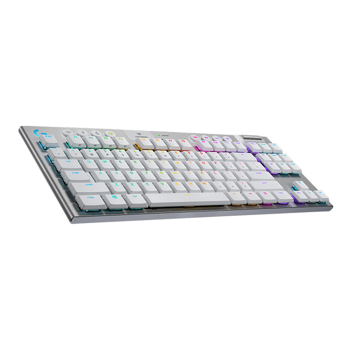 Teclado Logitech G915 TKL - Teclado Mecánico Inalámbrico para Gamers, RGB LightSync, USB/Bluetooth, Inglés, Blanco. 920-009660