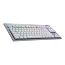 Teclado Logitech G915 TKL - Teclado Mecánico Inalámbrico para Gamers, RGB LightSync, USB/Bluetooth, Inglés, Blanco. 920-009660
