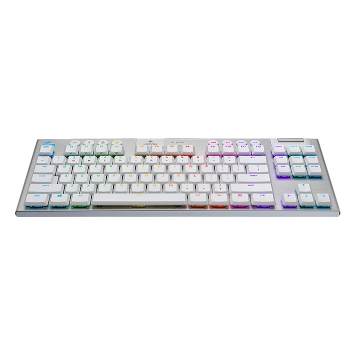 Teclado Logitech G915 TKL - Teclado Mecánico Inalámbrico para Gamers, RGB LightSync, USB/Bluetooth, Inglés, Blanco. 920-009660