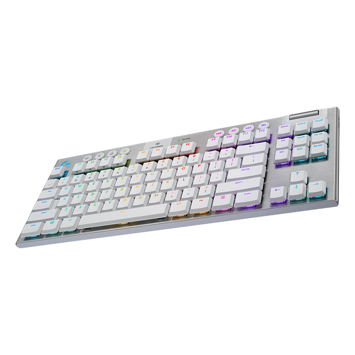 Teclado Logitech G915 TKL - Teclado Mecánico Inalámbrico para Gamers, RGB LightSync, USB/Bluetooth, Inglés, Blanco. 920-009660