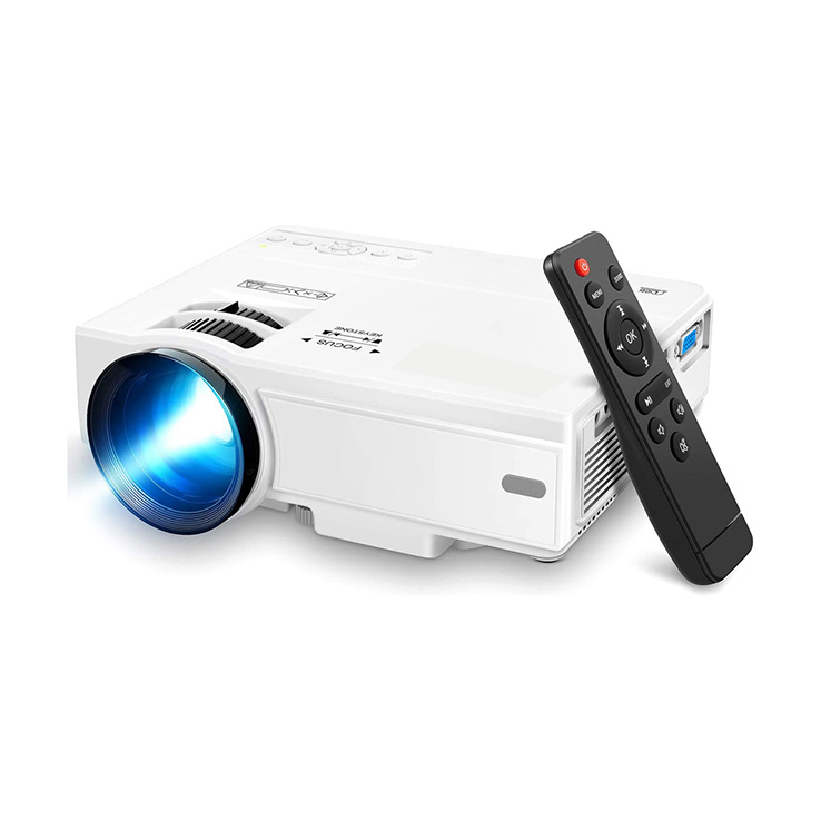 Mini Proyector Multimedia LED - De 9500 lumens, resolución 1920x1080, vida útil 55000hrs, 2000:1, control remoto, conexión vga/hdmi/tf/usb/av, color blanco. M8-F