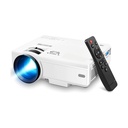 Mini Proyector Multimedia LED - De 9500 lumens, resolución 1920x1080, vida útil 55000hrs, 2000:1, control remoto, conexión vga/hdmi/tf/usb/av, color blanco. M8-F