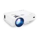 Mini Proyector Multimedia LED - De 9500 lumens, resolución 1920x1080, vida útil 55000hrs, 2000:1, control remoto, conexión vga/hdmi/tf/usb/av, color blanco. M8-F