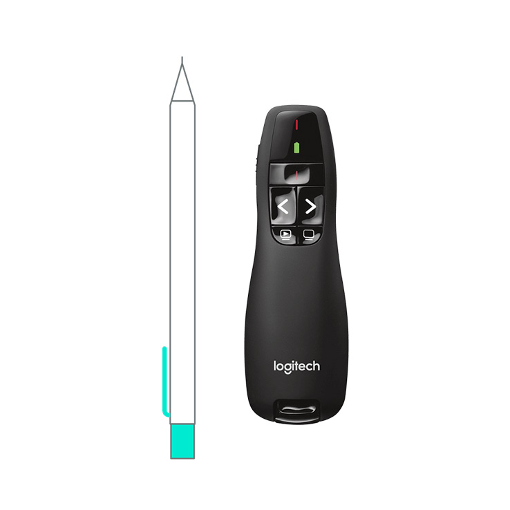Logitech Wireless Presenter R400 - Presentador inalámbrico con puntero láser, alcance 15m, receptor usb. 910-001354