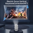 Mini proyector portátil C600 - 4K (1080P), WiFi, Bluetooth, HDMI, USB, Android 11, Wi-Fi 6, BT5.0, corrección trapezoidal automática Pantalla hasta 150 pulgadas, Blanco. C600