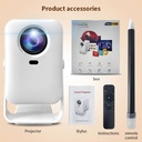 Mini proyector portátil C600 - 4K (1080P), WiFi, Bluetooth, HDMI, USB, Android 11, Wi-Fi 6, BT5.0, corrección trapezoidal automática Pantalla hasta 150 pulgadas, Blanco. C600