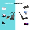 Adaptador HDMI VCOM CG497 - HDMI Tipo-A hembra + USB a Mini DisplayPort macho, 3840x2160, 60Hz, color negro. CG497-0.15