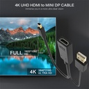 Adaptador HDMI VCOM CG497 - HDMI Tipo-A hembra + USB a Mini DisplayPort macho, 3840x2160, 60Hz, color negro. CG497-0.15