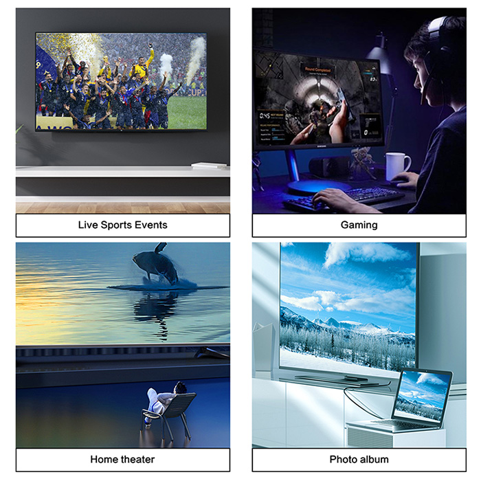 Adaptador HDMI VCOM CG497 - HDMI Tipo-A hembra + USB a Mini DisplayPort macho, 3840x2160, 60Hz, color negro. CG497-0.15