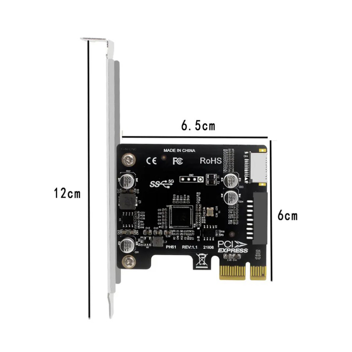 Adaptador para Tarjeta Madre - USB 3.0 (USB3.1 Gen 2) Cabezal interno (19 pines) a USB 3.1/3.2 Tipo-C (20 pines) Panel frontal. (copia)