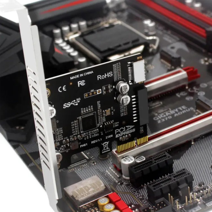 Adaptador para Tarjeta Madre - USB 3.0 (USB3.1 Gen 2) Cabezal interno (19 pines) a USB 3.1/3.2 Tipo-C (20 pines) Panel frontal. (copia)