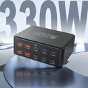 Cargador de pared O.E.M. - Multi cargador GaN 10 en 1 de 330 W, 4 x USB, 6 Tipo-C, Conexión 100V-240V 110v. TH330W