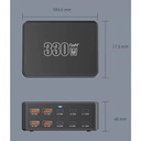 Cargador de pared O.E.M. - Multi cargador GaN 10 en 1 de 330 W, 4 x USB, 6 Tipo-C, Conexión 100V-240V 110v. TH330W