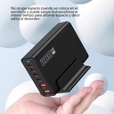 Cargador de pared O.E.M. - Multi cargador GaN 200 Watts, 2 x USB, 4 Tipo-C, Conexión 100V-240V 110v. YFY-1Q37