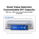 Caja Portable ORICO SSD - SSD M.2 NVMe, 10 Gbps con funda protectora de siliconaUSB Tipo C tamaño 2230/2242/2260/2280(hasta 2TB) (M.2 SATA) M2PV-C3 (copia)