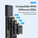 Caja Portable ORICO SSD - SSD M.2 NVMe, 10 Gbps con funda protectora de silicona,  Tipo C, tamaños 2230/2242/2260/2280(hasta 8TB). ORICO PWDM2-G2
