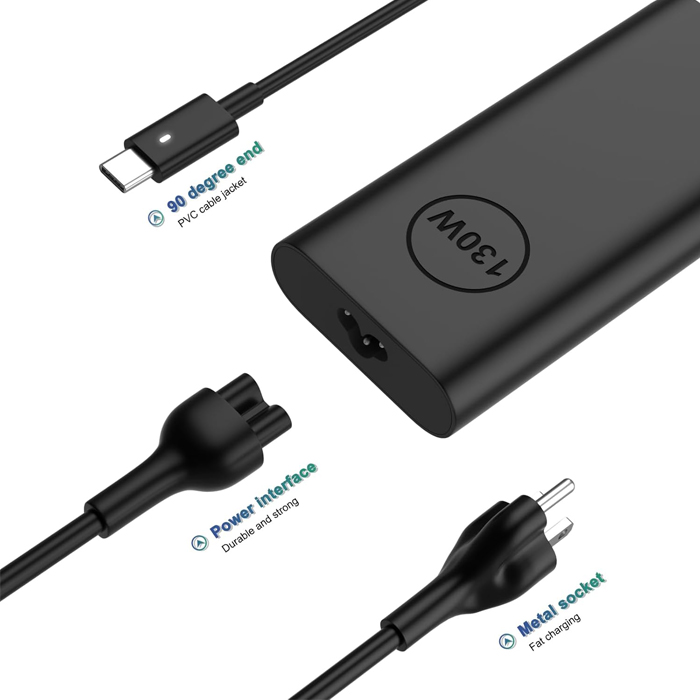 Adaptador para Laptop universal ‎ - USB tipo C de 130W, 20V, 3.25A, Lenovo, HP, Dell, Asus, Samsung, Acer. DE130W